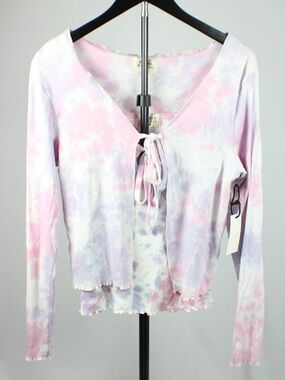 Urban Nation Pastel Tie Dye Tie Front Cardigan & Cami Set - Medium NWT